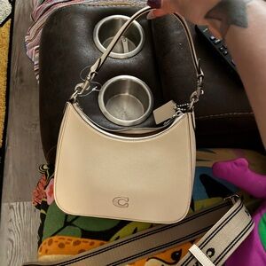 Coach Beige Shoulder Bag with Logo